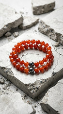 Bracelet couple cornaline hématite rituel connexion duo Laevyn